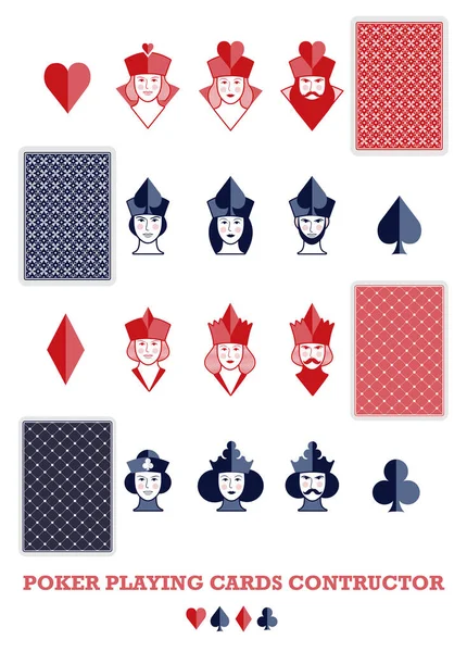 Szimbólumok Ikon Tervez Építeni Póker Kártyák Logók Vagy Márkák Kőr — Stock Vector