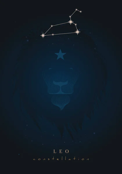 Yıldızlı Kozmosun Karanlık Arka Planında Poster Burcu Takımyıldızı — Stok Vektör