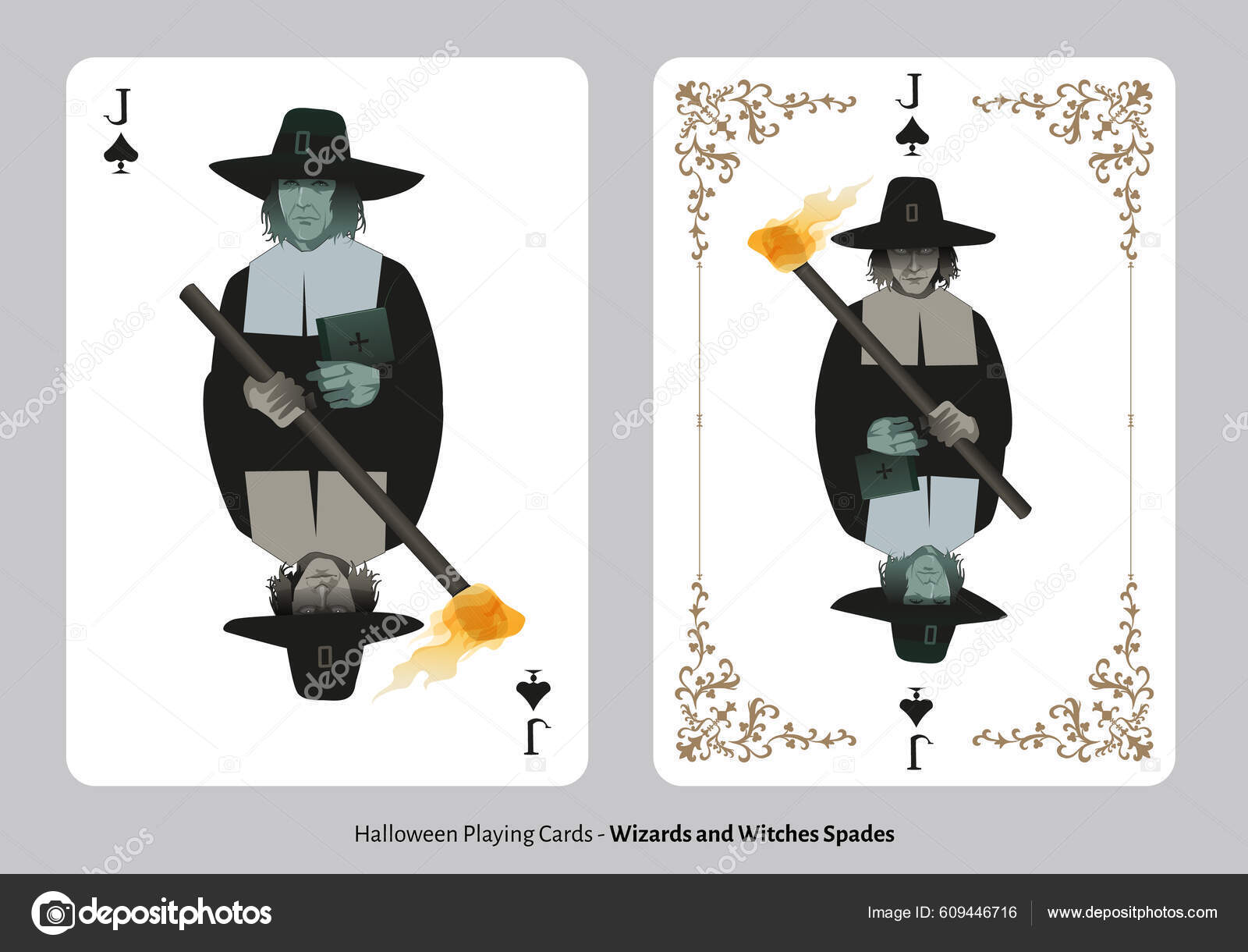 Cartas Halloween Espadas Jack Homem Vestindo Trajes Puritanos Século Xviii  Vetor de ©LaInspiratriz 609446716, image size:1600x1220