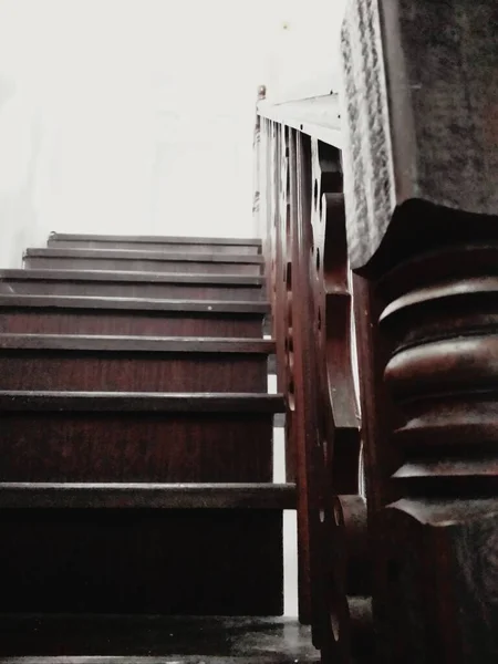 Vieja Escalera Madera Casa —  Fotos de Stock