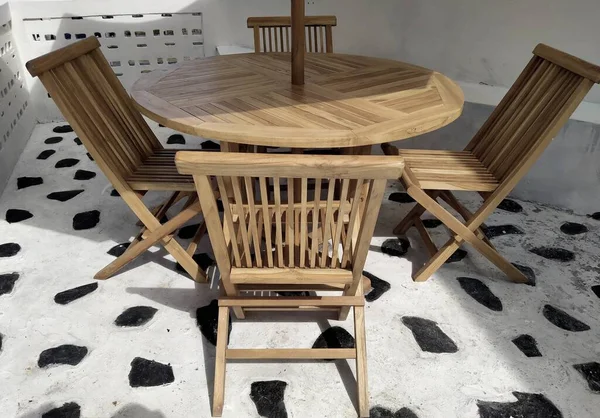 Dřevěná Židle Židle Kavárně — Stock fotografie