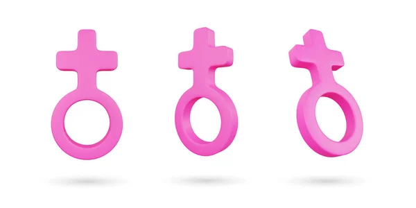 現実的な3D女性のサインベクトルのアイコンのイラスト — ストックベクタ