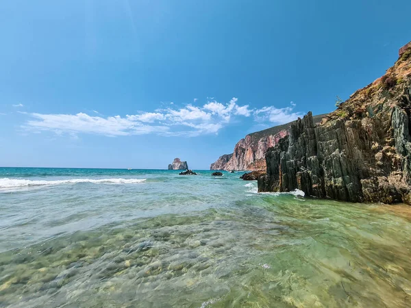 Masua Morze Piękny Krajobraz Retuszowane Kolory — Zdjęcie stockowe