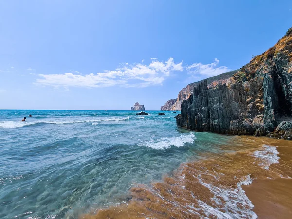 Masua Mar Bela Paisagem Cores Retocadas — Fotografia de Stock