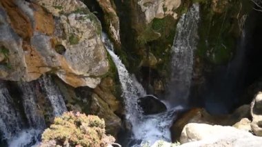 Yunanistan 'daki Kourtaliotiko geçidinde vahşi şelale