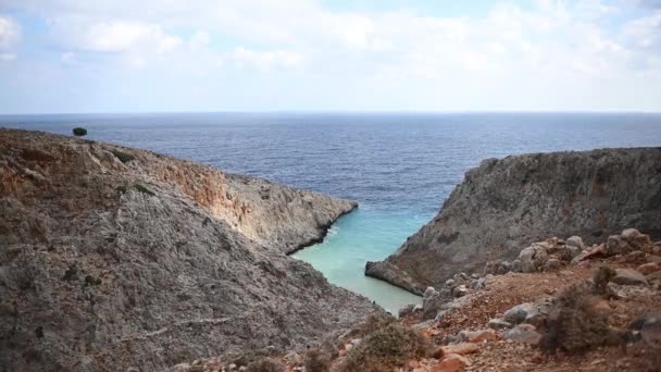 Seitan Limania Agiou Stefanou, spiaggia di Creta, Grecia — Video Stock