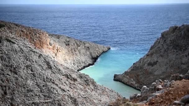 Seitan Limania Agiou Stefanou, spiaggia di Creta, Grecia — Video Stock