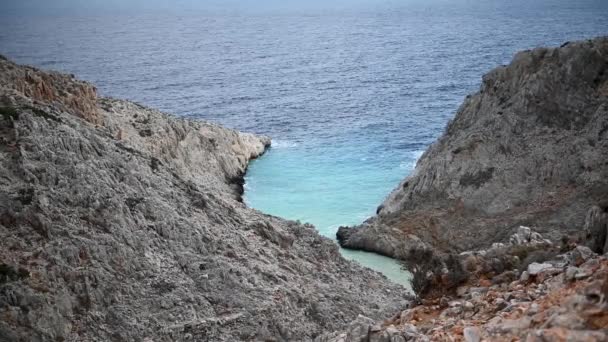セイタン・リマニア・アギウ・ステファノ,ギリシャ・クレタ島のビーチ — ストック動画