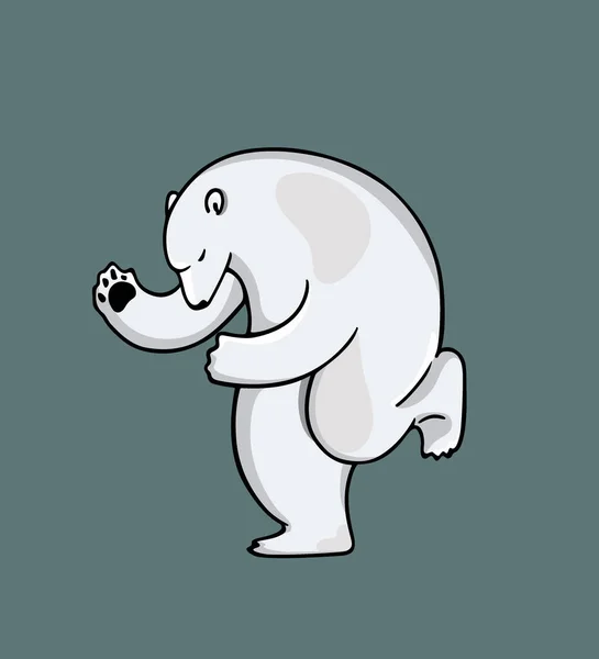 Oso polar dibujado a mano — Vector de stock