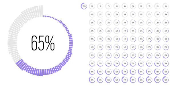 Σετ Ποσοστιαίων Διαγραμμάτων Κύκλου Από Έως 100 Έτοιμα Προς Χρήση — Διανυσματικό Αρχείο