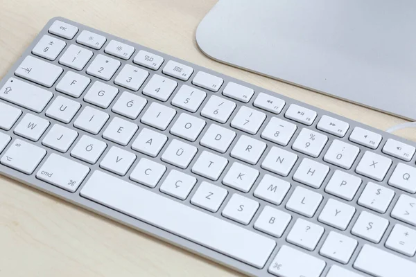 Typing Something Computer Keyboard — Stock Photo, Image