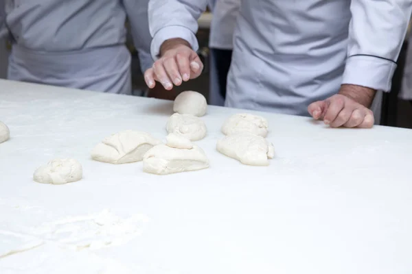 Baker Making Pastries Using Flour — Stock Photo, Image