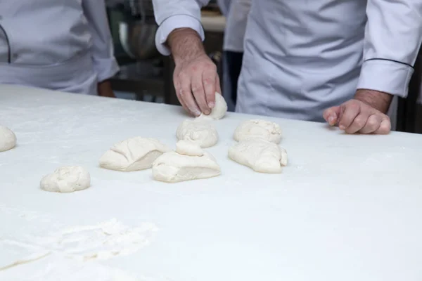 Baker Making Pastries Using Flour — Stock Photo, Image