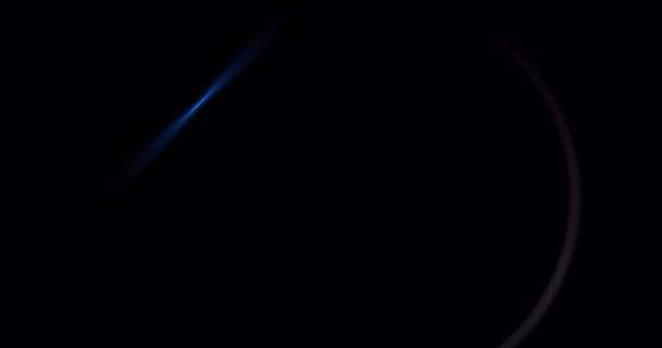 Erupções ópticas no fundo preto. Lente óptica azul Techy. Pulsos e brilhos de luz. estrela solitária brilha no céu negro. Ethereal Flares Prism Light Flares Overlay em fundo preto — Vídeo de Stock