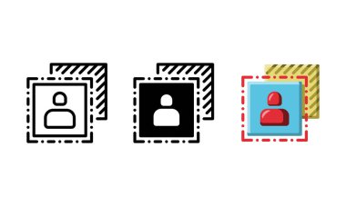 Önplan seçim simgesi. Taslak, kabartma ve düz stil ile