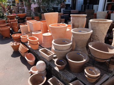 Botanik bahçesinde saksılar gelişigüzel satılıyor.