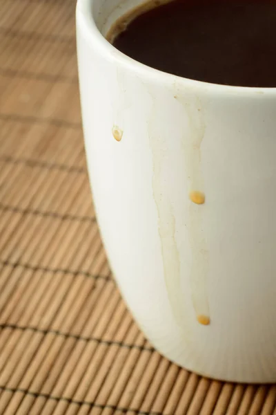 Gotas Café Una Taza Blanca —  Fotos de Stock