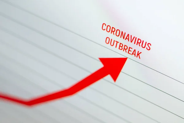 Coronavirus Outbreak Graph Screen Monitor Shoving Statistics Covid Spread World —  Fotos de Stock