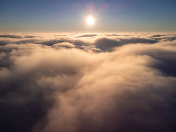 Plane View Clouds Bright Aerial Photo Clouds Evening — Stockfoto