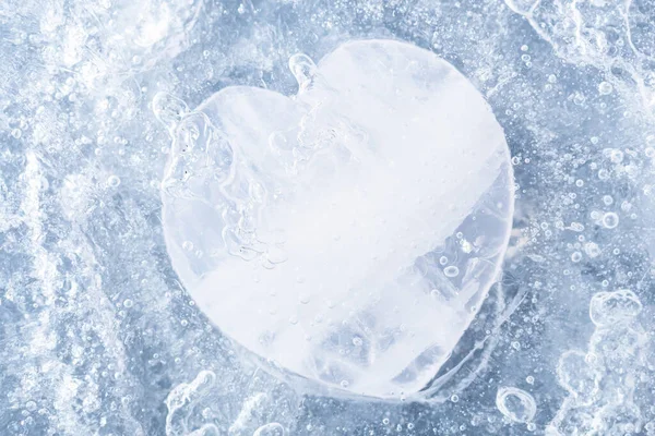 White Heart Shape Made Ice Insensible Person Disability Love Concept — Stock Photo, Image