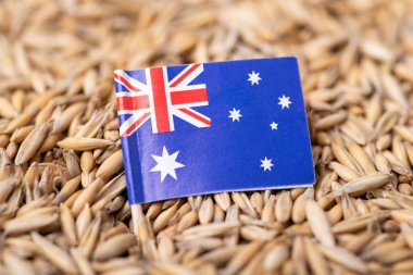 Yulaf ezmesi üzerine Avustralya bayrağı. Avustralya 'da yulaf yetiştirme kavramı