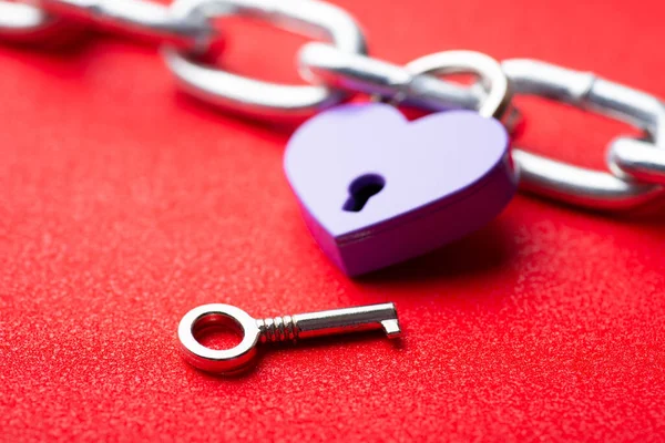 Key Lock Shape Heart Concept Love Relationship — Stock Photo, Image