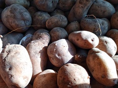 Sabah pazarda bir yığın patates.