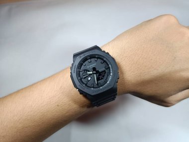 Bogor, Endonezya Temmuz 2022 - G-Shock marka marka tipi GA 2100 siyah