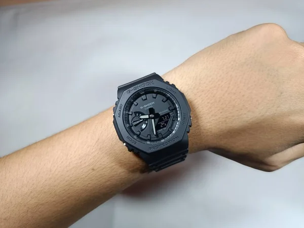 Bogor Indonesia July 2022 Shock Watch Brand Type 2100 Black — Photo