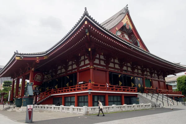 Temple Dans Ville Tokyo Sanctuaire Dans Lanterne Asakusa Affiche Nom — Photo