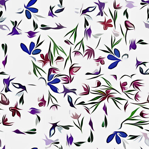Textile and wallpaper patterns. A printable digital illustration work. Floral Print designs.