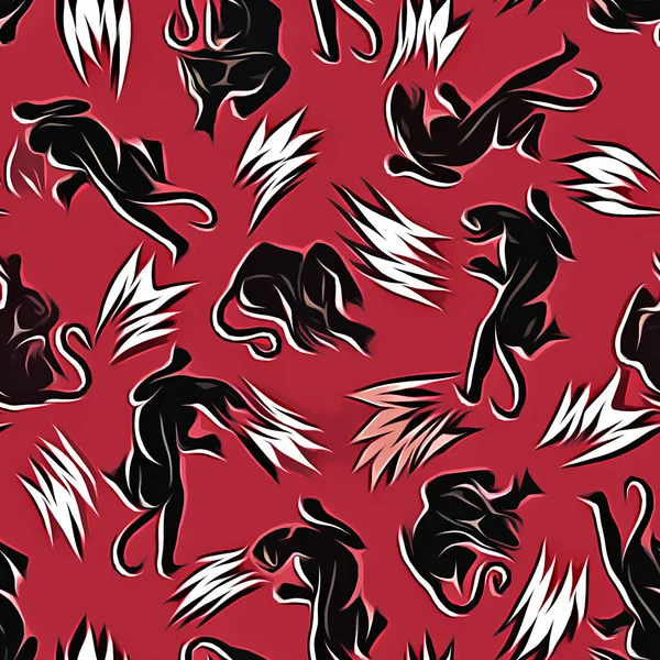 Seamless pattern with hand drawn tribal elements.