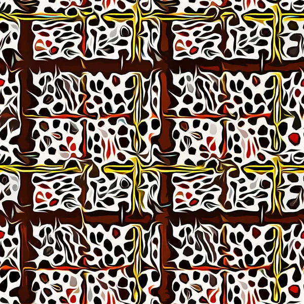 seamless pattern with leopard skin and spots