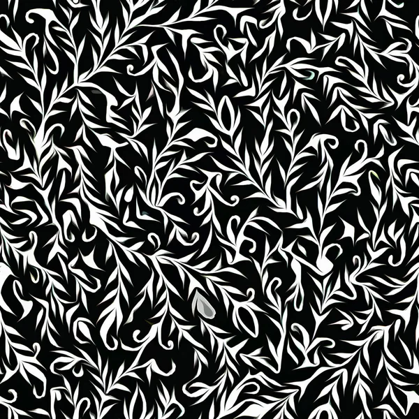 black and white floral seamless pattern. vector illustration.