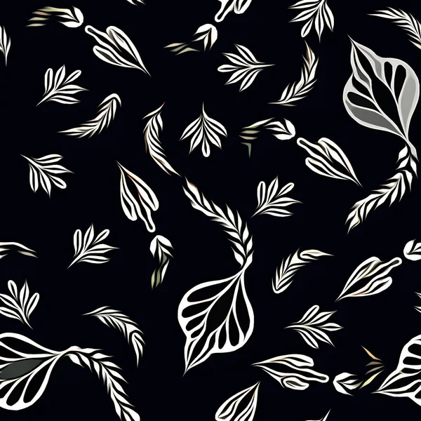 seamless pattern with hand drawn leaves. vector illustration