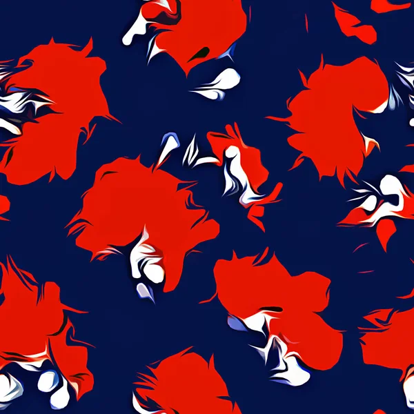 seamless pattern with red and black cats