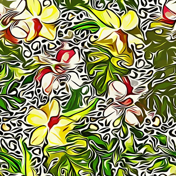 seamless pattern with abstract floral motifs
