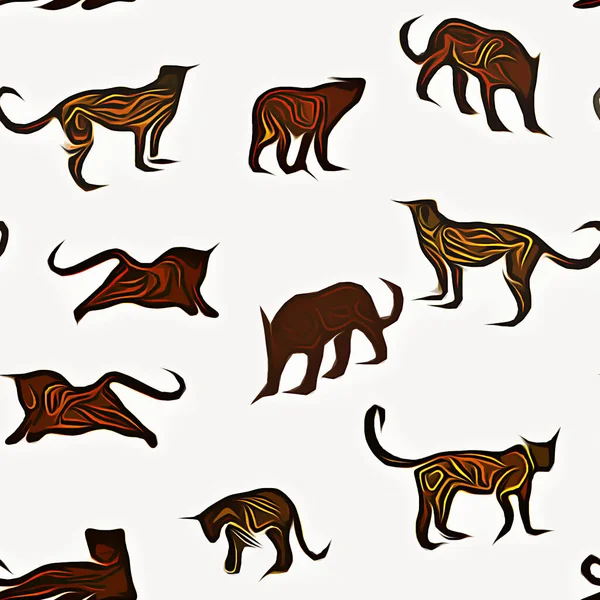 seamless pattern with animals and dogs