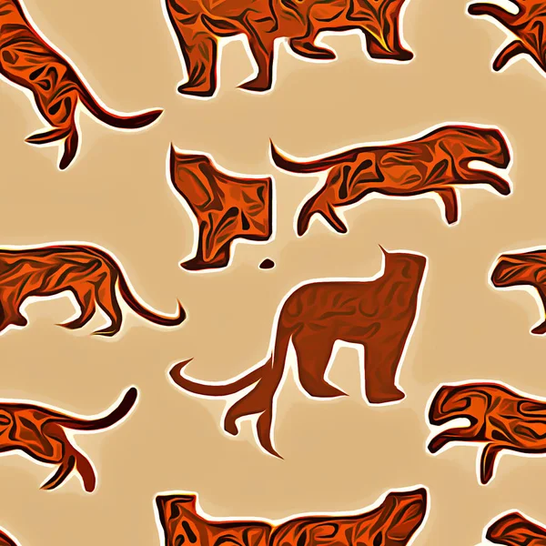 seamless pattern with a giraffe and a dog