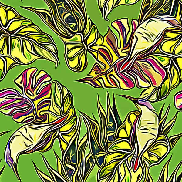 abstract background with hand drawn leaves. vector illustration.