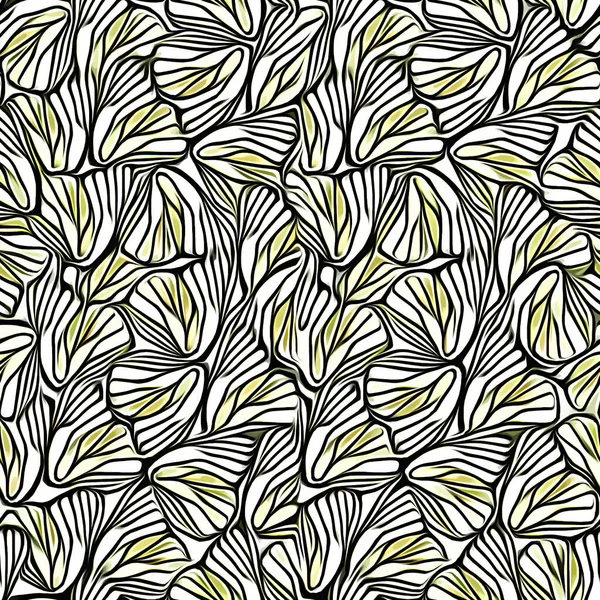 seamless pattern with hand drawn leaves. vector illustration.