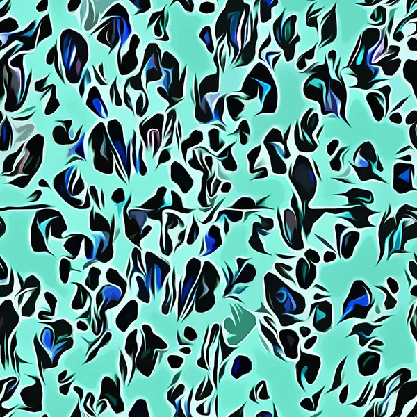 abstract vector pattern with leopard and leaves