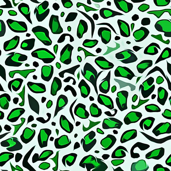 abstract vector seamless pattern with leaves, spots, dots, triangles.