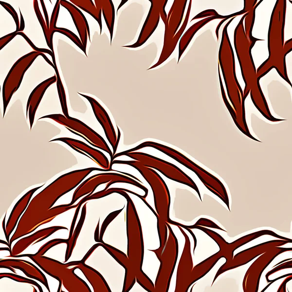 abstract floral pattern with leaves and flowers