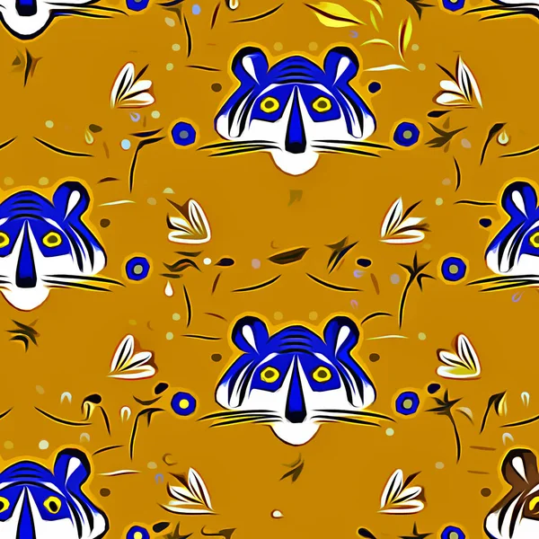 seamless pattern with cute cartoon animals. vector illustration