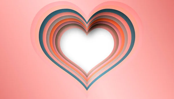 Srdeční Výřez Ilustrace Růžovou Barevnou Odchylkou — Stock fotografie