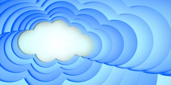 Ilustración Recorte Papel Forma Nube — Foto de Stock