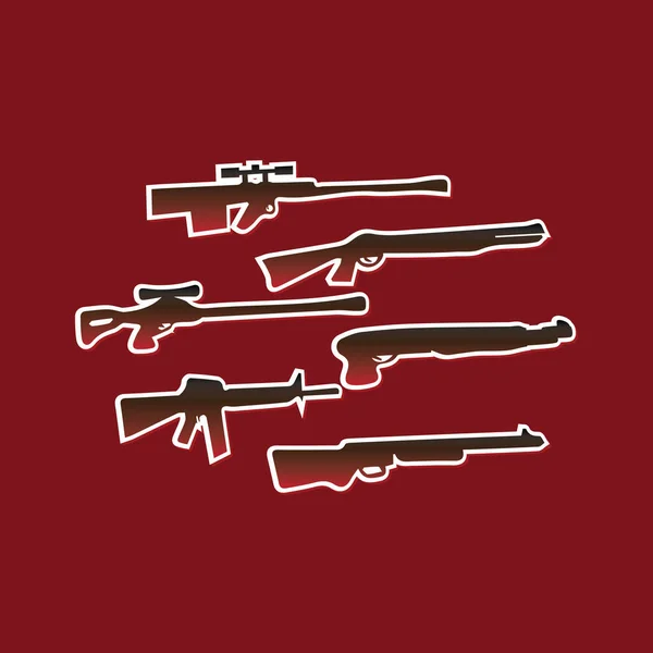 Pistola Logo Vector Conjunto — Archivo Imágenes Vectoriales