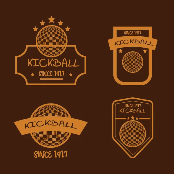 Zestaw Wektorów Logo Kickballa — Wektor stockowy