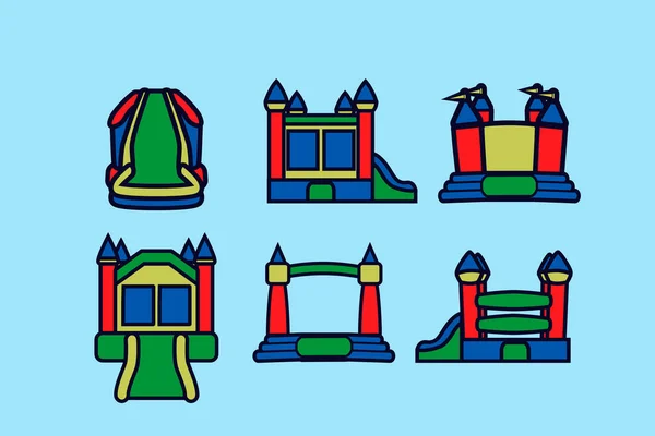 Bounce House Design Icons Vektor Modernes Set — Stockvektor